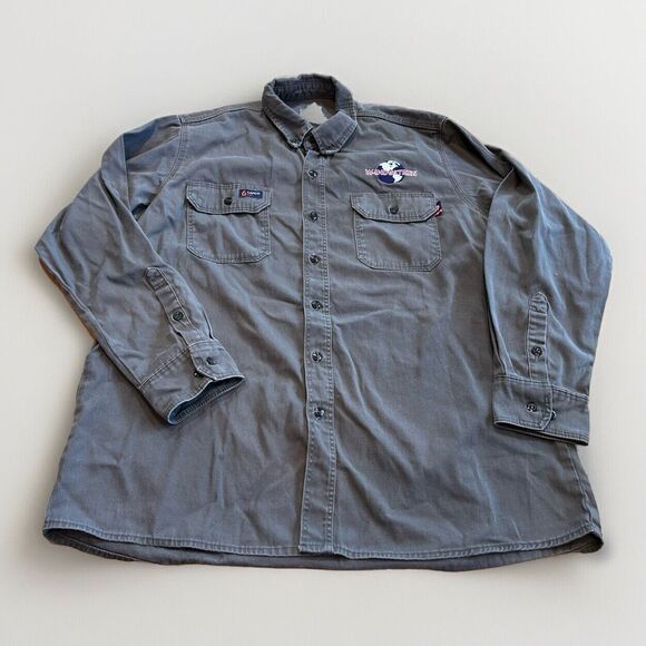 LAPCO FR Button-Down Shirt Men XL Long-Sleeve Workwear Monogram - Picture 1 of 8